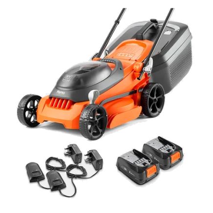Flymo EasiStore 340R Cordless Lawnmower 36V inc 2 x 2ah Batteries