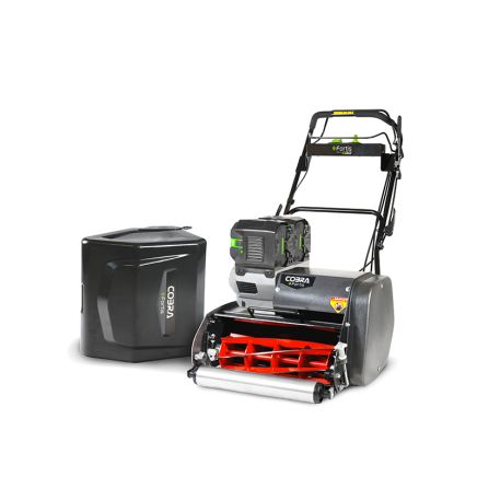 Cobra Fortis 17E Cordless Cylinder Mower 43cm KIT - 2x 5Ah Batteries & Std Charger