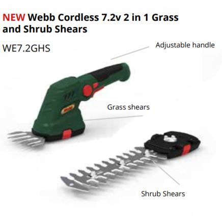 Webb 7.2v Grass & Hedge Shear