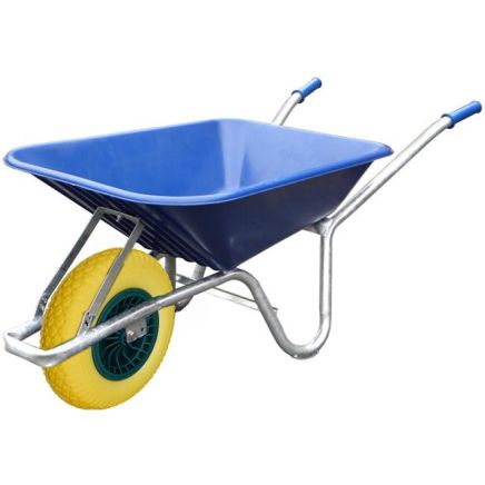 Polypropylene Barrow with Flatproof Tyre 90L - Blue