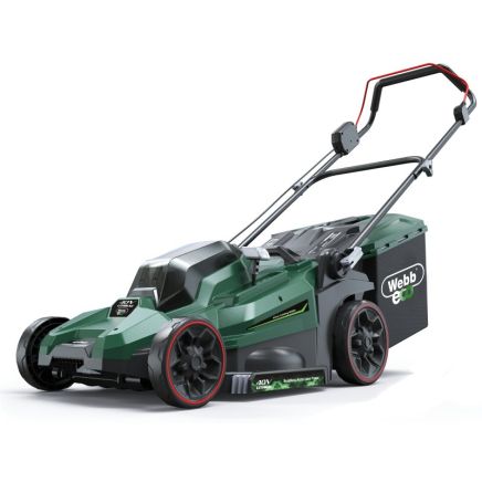 Webb 40v 38cm Cordless Rear Roller Rotary Lawnmower (2 x 4AH Batteries / Charger)