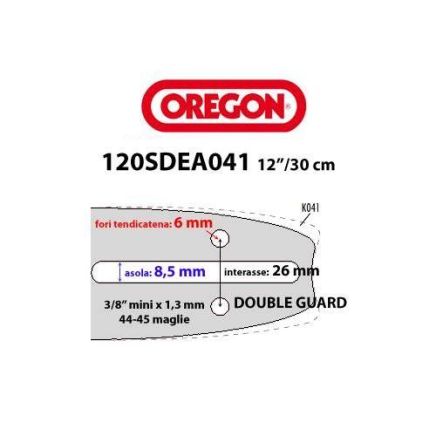 Oregon Single Rivet Chainsaw Bar 120SDEA041 12-inch