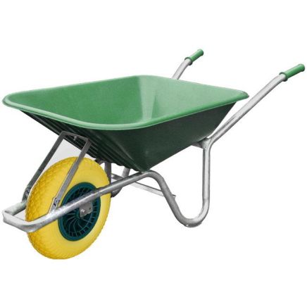 Polypropylene Barrow with Flatproof Tyre 90L - Green