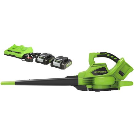 Greenworks 48v GD24X2BVK4X Cordless Blower and Vacuum KIT (2 x 24V) / 2 x 4Ah Battery