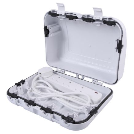 DryBox Outdoor Enclosure with 4-Gange Power Sockets IP64 White