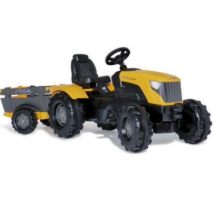 Stiga Mini-T250 Kids Toy Pedal Ride On Tractor Mower with Trailer