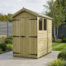 4 x 7 Apex Shed Double Door, With Windows