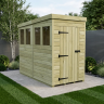 4 x 8 Pent Shed Single Door, With Windows 4 x 8 Pent Shed Single Door, With Windows