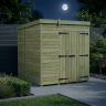 6 x 5 Pent Shed Double Door, No Windows