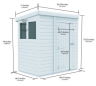 7 x 4 Pent Shed Double Door, With Windows 7 x 4 Pent Shed Double Door, With Windows