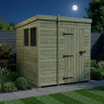 7 x 6 Pent Shed Single Door, With Windows 7 x 6 Pent Shed Single Door, With Windows
