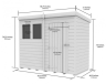 8 x 4 Pent Shed Single Door, No Windows