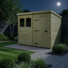 8 x 4 Pent Shed Single Door, With Windows