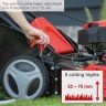 Scheppach MS150-46E Self-Propelled Lawnmower, 3.3hp Petrol Engine, 46cm Cutting Width, 75mm Cutting Height, 55L Collection Bag, Electric Start