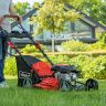 Scheppach MS150-46E Self-Propelled Lawnmower, 3.3hp Petrol Engine, 46cm Cutting Width, 75mm Cutting Height, 55L Collection Bag, Electric Start