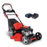 Scheppach MS173-51E Self-Propelled Lawnmower, 4.1hp Petrol Engine, 51cm Cutting Width, 75mm Cutting Height, 65L Collection Bag, Hybrid Start