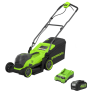 Greenworks 24v 33cm Cordless Brushless Lawnmower (4AH Battery / 2A Charger)