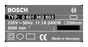 Bosch Dataplate Example